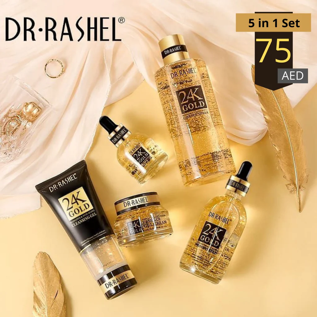 DR RASHEL 24K GOLD RADIANCE AND ANTI AGEING SKIN CARE SERIES 5 IN 1 SET