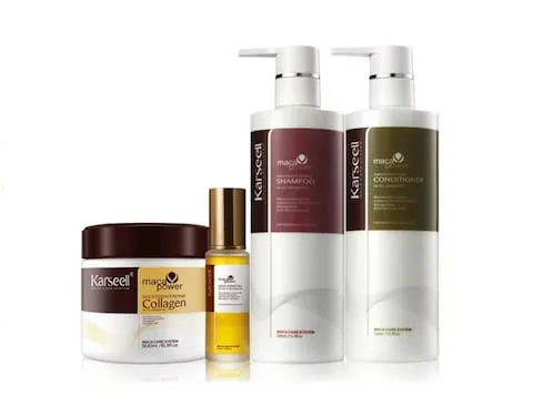 Karseell Hair Repair Set With Shampoo, Conditioner, Hair Serum And Maca Collagen Mask For Dry Damaged Hair 3x500 ml