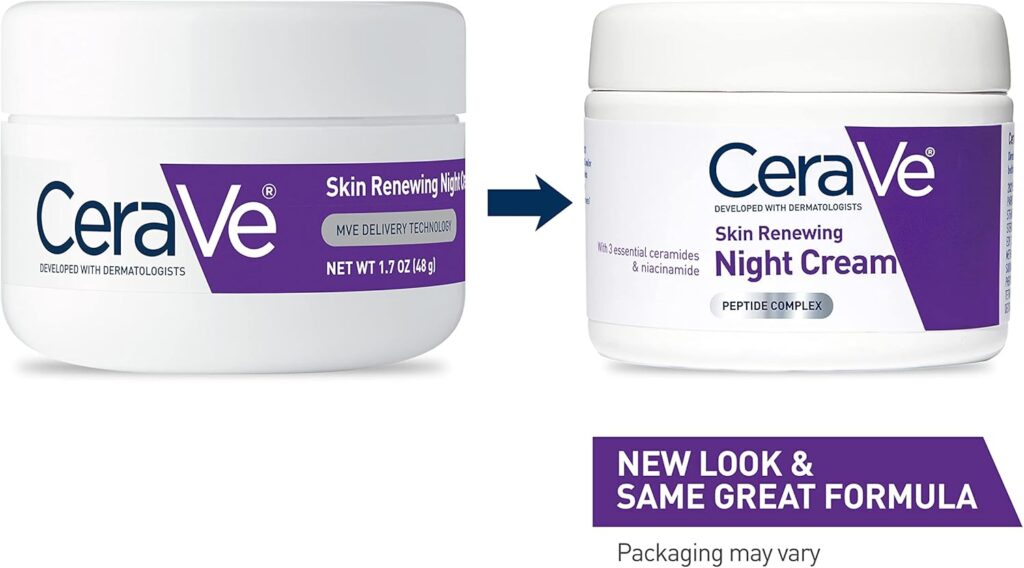 Skin Renewing Night Cream | Niacinamide, Peptide Complex, and Hyaluronic Acid Moisturizer for Face | 1.7 Ounce