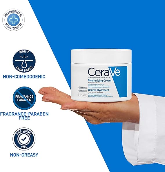 Cerave Moisturizing Cream for Dry Skin with Hyaluronic Acid 340G